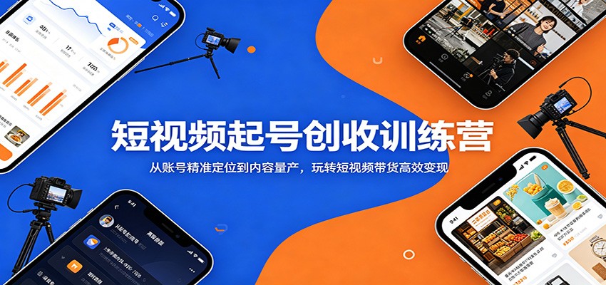 短视频起号创收训练营：从账号精准定位到内容量产，玩转短视频带货高效变现-副业网