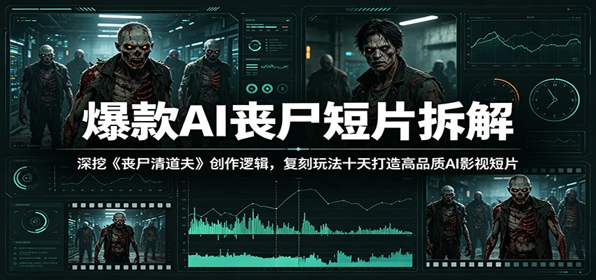 爆款AI丧尸短片拆解：深挖《丧尸清道夫》创作逻辑，复刻玩法快速打造高品质AI影视短片-副业网