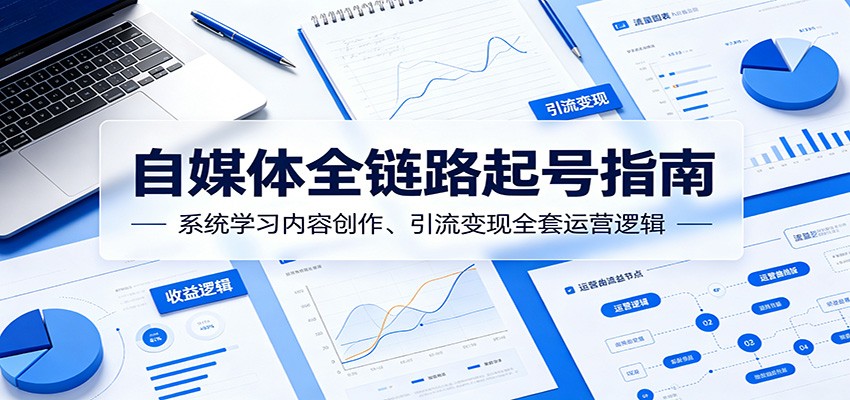 自媒体全链路起号指南：系统学习内容创作、引流变现全套运营逻辑-副业网