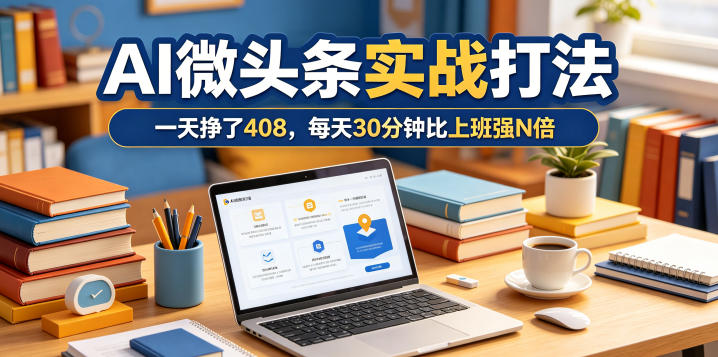 一天挣了408，AI微头条实战打法，每天30分钟比上班强N倍-副业网