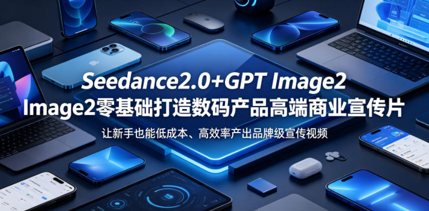 Seedance2.0+GPT Image2零基础打造数码产品高端商业宣传片，让新手也能低成本、高效率产出品牌级宣传视频-副业网