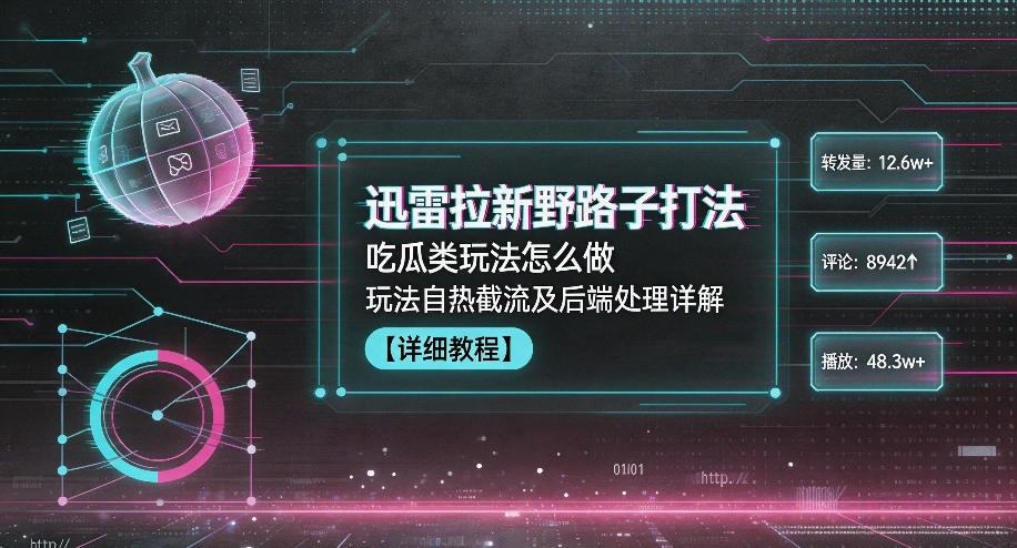 迅雷拉新野路子打法，吃瓜类玩法怎么做，玩法自热截流及后端处理详解-副业网