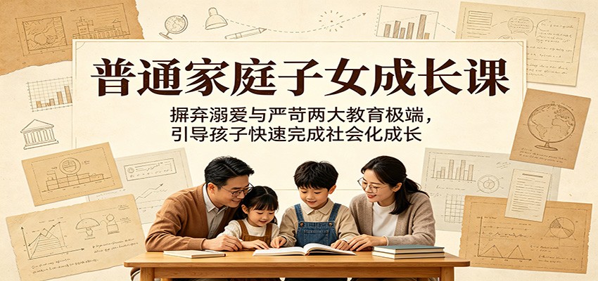 普通家庭子女成长课:摒弃溺爱与严苛两大教育极端,引导孩子快速完成社会化成长-副业网