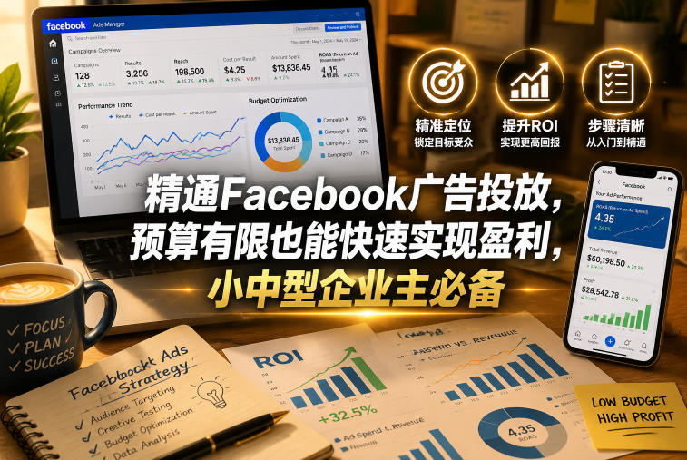 精通Facebook广告投放，预算有限也能快速实现盈利，小中型企业主必备【原创双语字幕】-副业网